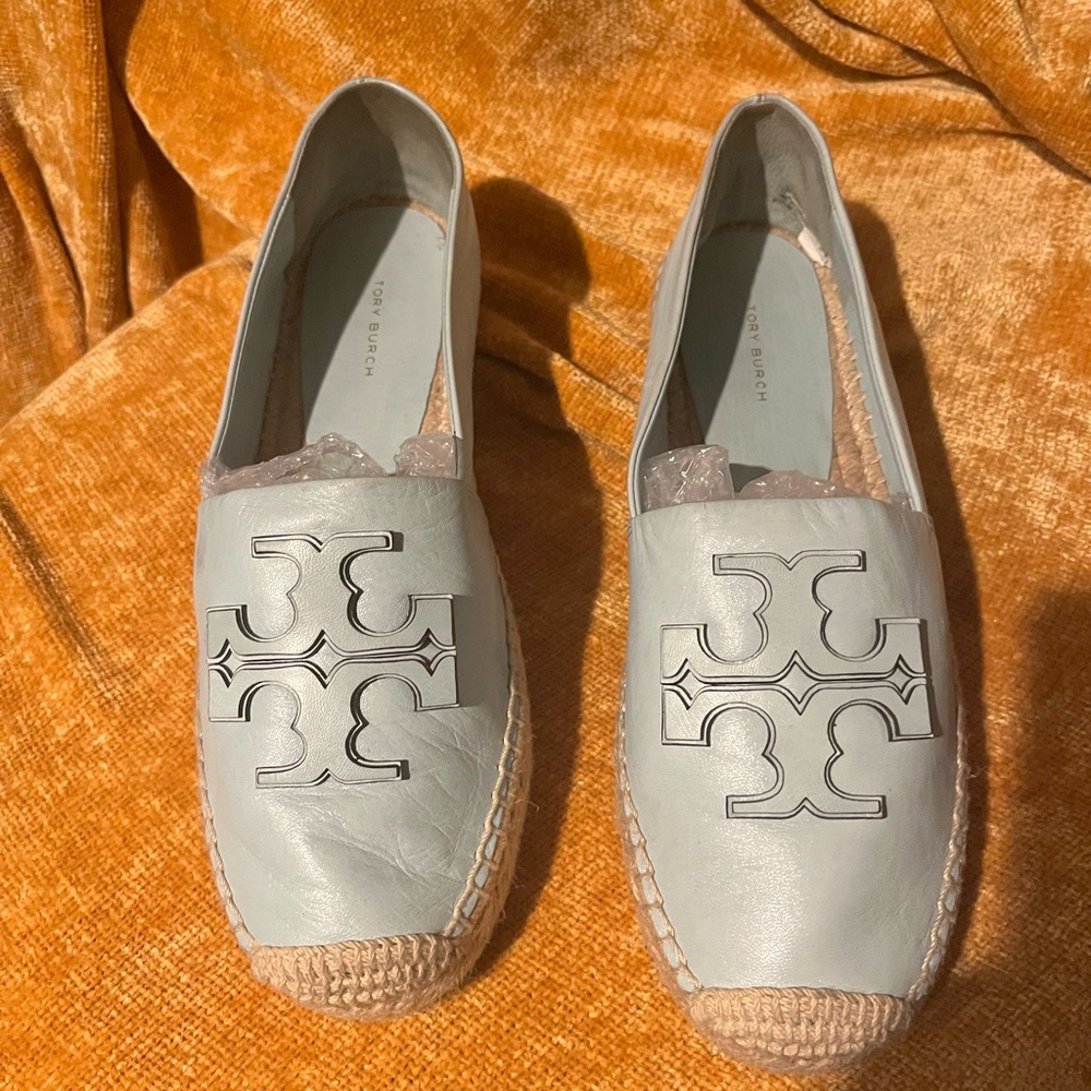 Tory Burch Powder Blue Espadrille Slip-Ons